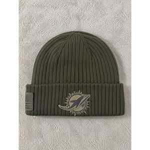 New Era Miami Dolphins Salute To Service Beanie Mens One Size Olive Green